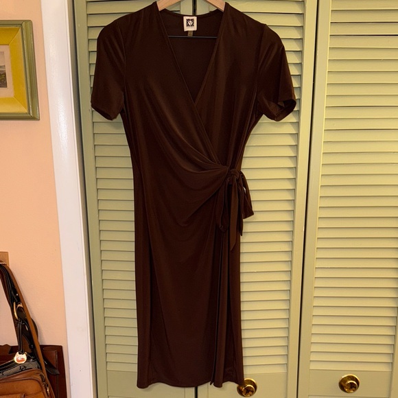 Anne Klein Brown Wrap Dress - Picture 1 of 4